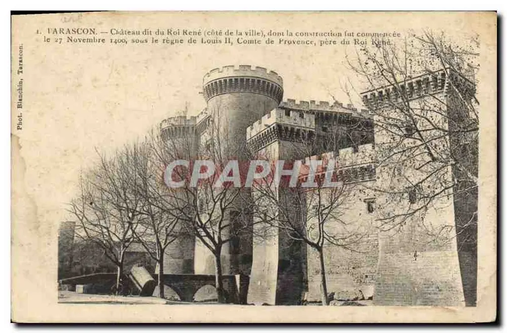 Farascon — Schloss genannt König Renés (Seite der Stadt) — Foto. Blanchin, Tarascon - Vorderseite
