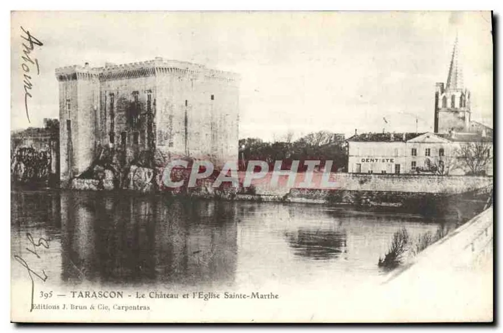 Tarascon — Das Schloss und die Kirche Sainte-Marthe — Editions J. Brun & Cie, Carpentras - Vorderseite
