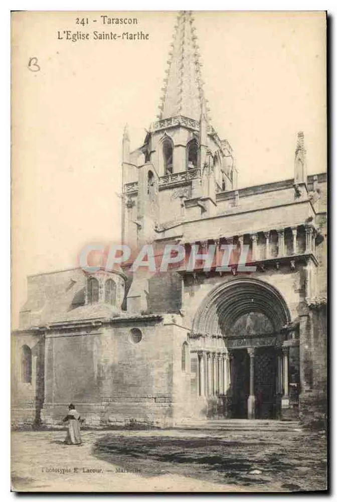 Tarascon — A Igreja de Santa Marta — Fototipia E. Larour, Marselha - Frente