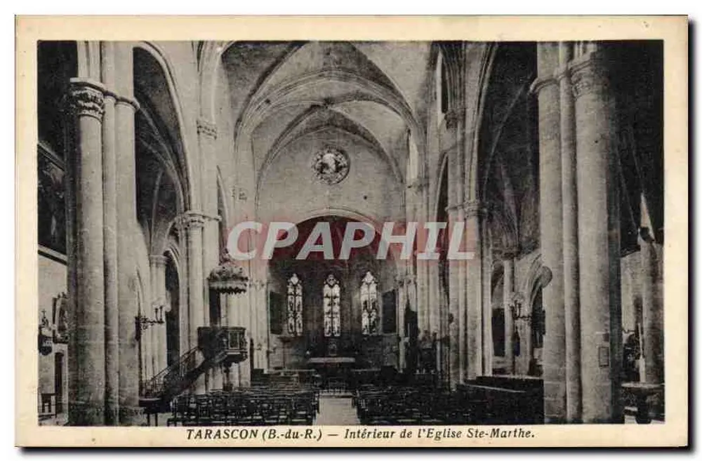 Tarascon (B.-du-R.) — Innenansicht der Kirche Sainte-Marthe. - Vorderseite
