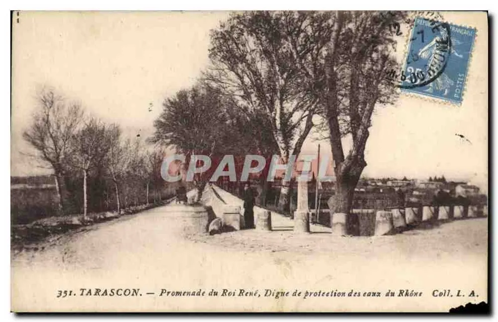 Tarascon — Promenade du Roi René, Digue de protection des eaux du Rhône — Coll. L. A. - Vorderseite