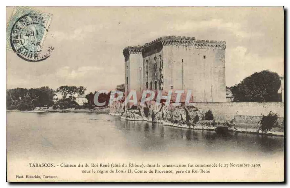 Tarascon — Schloss genannt Schloss des Königs René (Seite des Rhônes) — Foto. Bianchin, Tarascon - Vorderseite