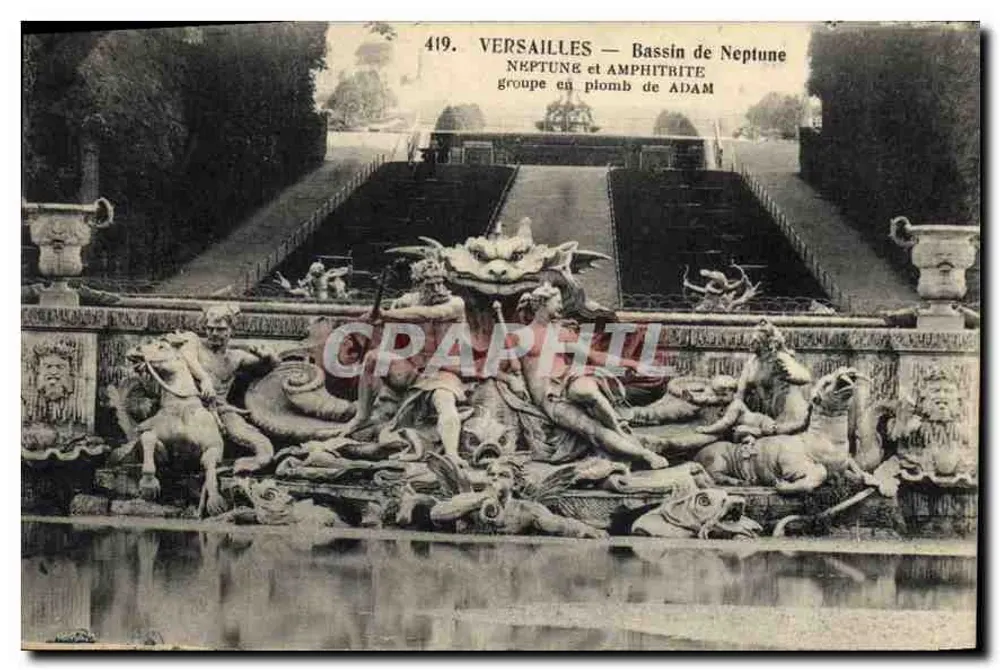 Versailles — Bassin de Neptune — grupo em chumbo de Adam - Frente