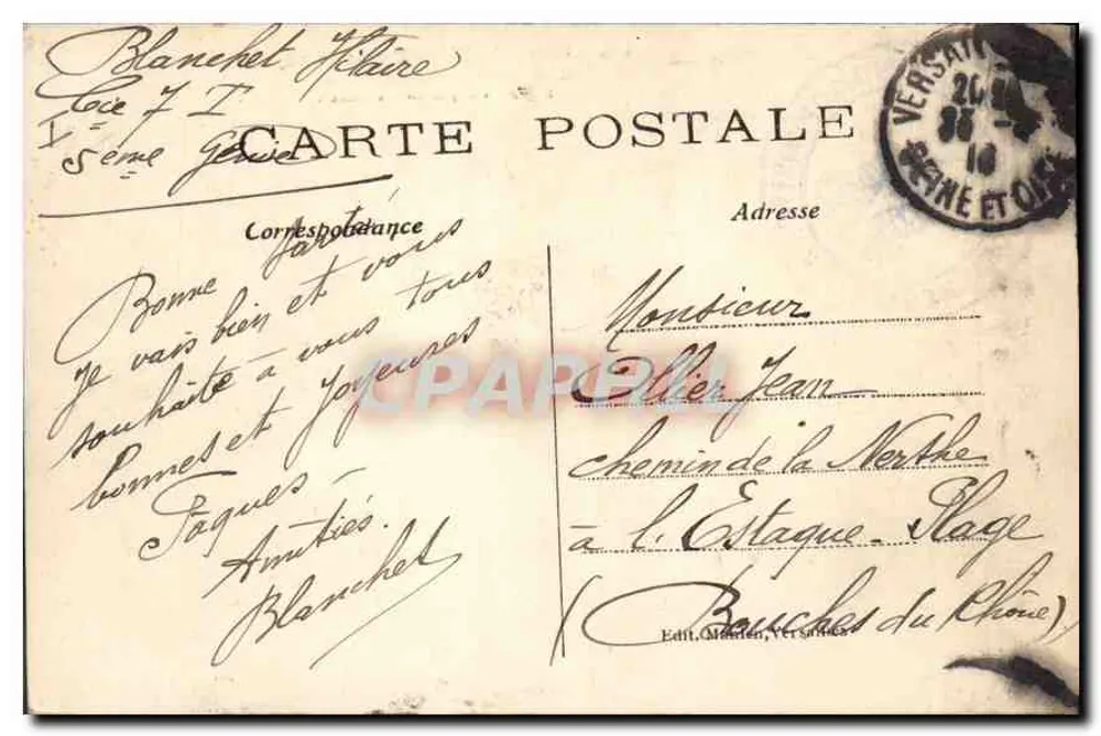 Versailles — Bassin de Neptune — grupo em chumbo de Adam - Verso