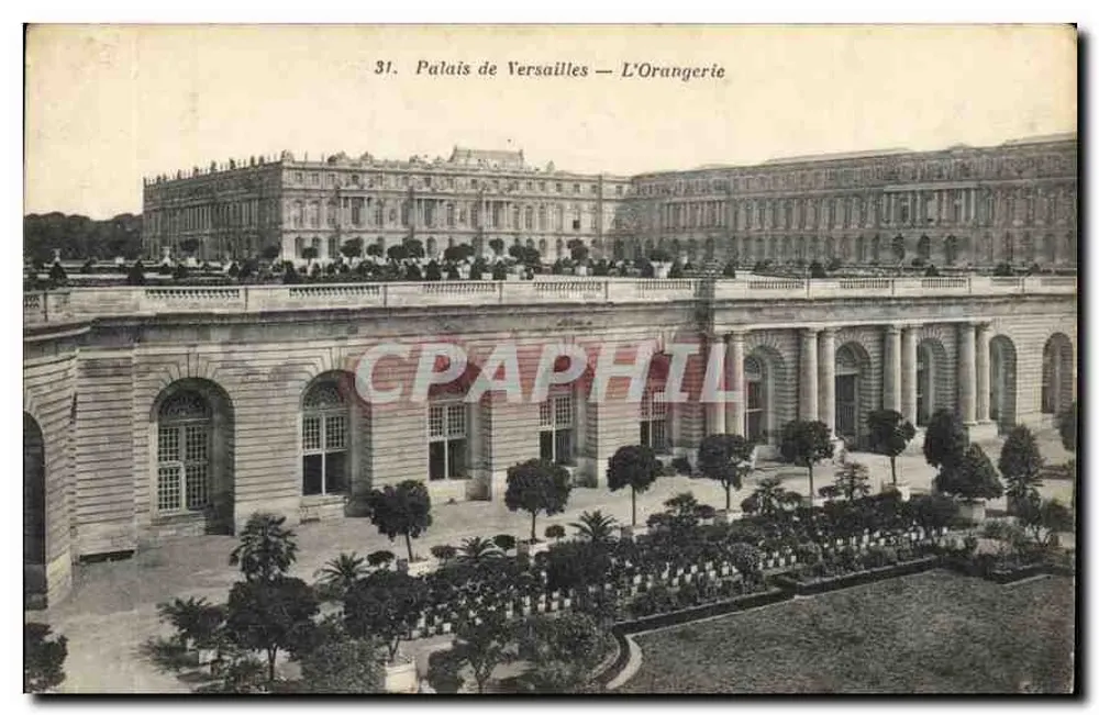 Palácio de Versalhes — A Orangerie — Héliotypie A. Bourdier - Frente