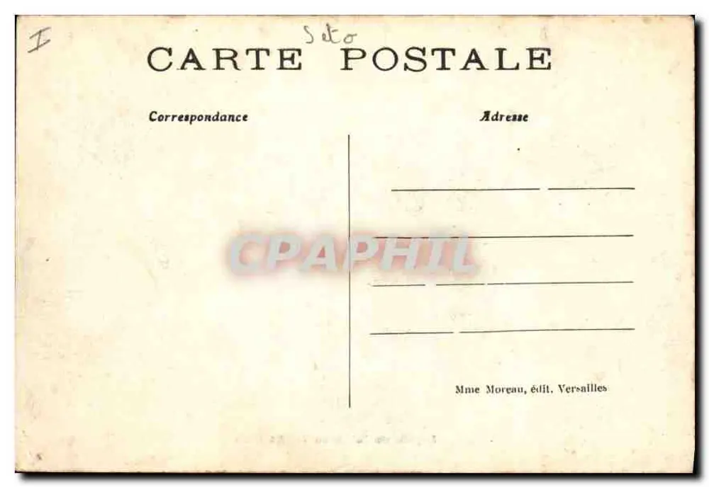 Fachada do Palácio de VERSAILLES — editora Mme Morgau, Versailles - Verso