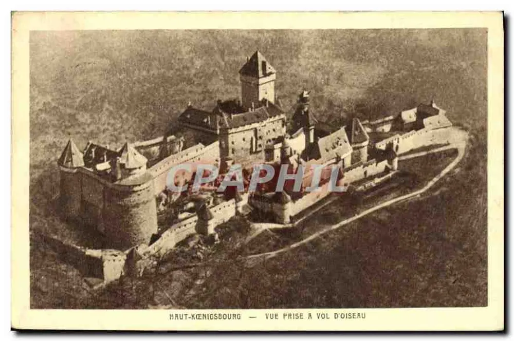 Haut-Königsbourg — Aufnahme aus Vogelperspektive — Sonderausgabe des Schlosses, Braun & Cie, Mulhouse-Dornach - Vorderseite