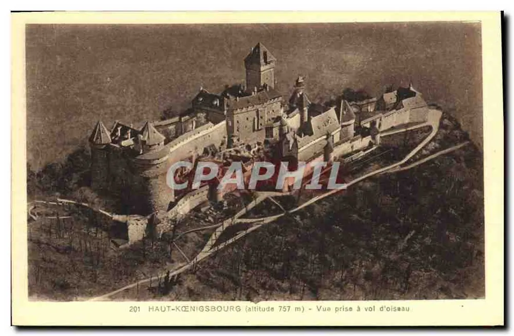 Haut-Königsbourg (Höhe 757 m) — Vogelperspektive — Sonderausgabe des Schlosses - Vorderseite