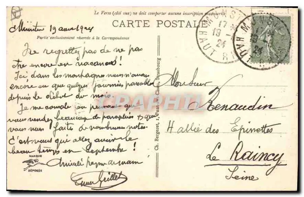 Colmar - Casa Pfister — editor Koeffer — n°12 - Verso