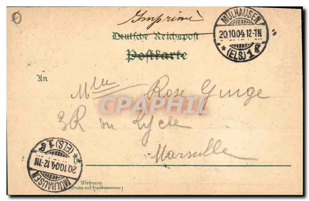 Igreja protestante — Mulhausen — editor: Originalische Verlagsanstalt Straß & Löh, Frankfort a.M.-London, n° 19083 - Verso