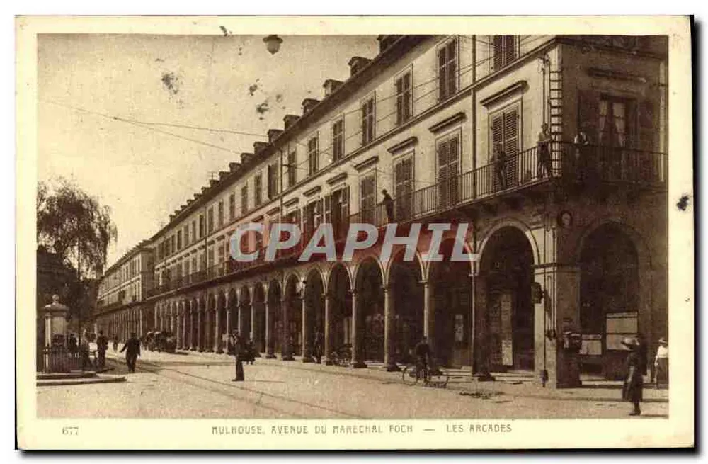 Mulhouse, Avenue du Maréchal Foch — Les Arcades — Imp. E.itt. BRAUN & Cie Dornach (Ht-Rhin) - Vorderseite