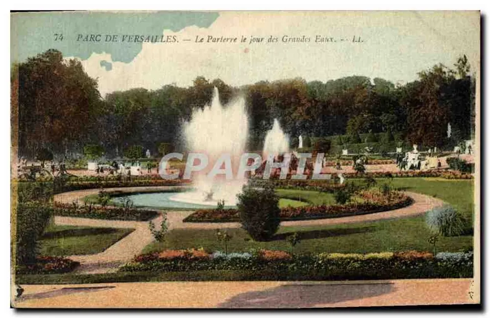 Schlosspark Versailles — Der Parterre an dem Tag der Großen Fontänen — LL - Vorderseite