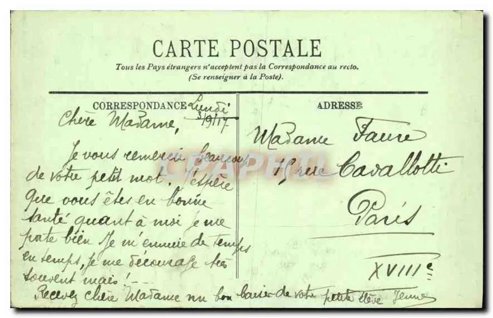 Versailles — Grand Trianon — Salon de Famille — Le Cumée — LL. — n°186 - Rückseite