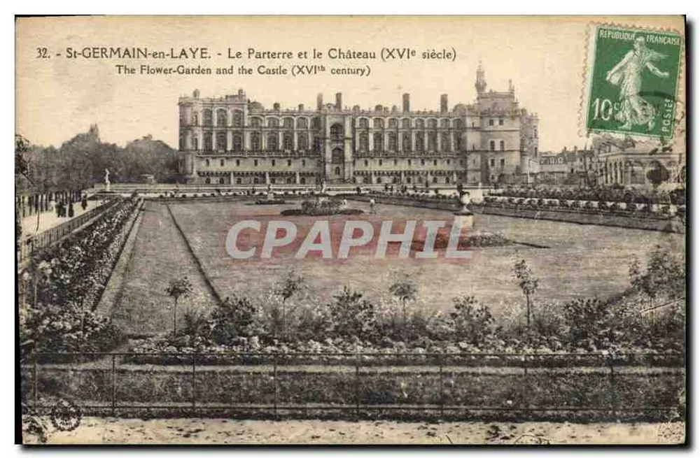St-GERMAIN-en-LAYE - Le Parterre et le Château (XVIe siècle) — Imp. L. Abadie, Paris, n°32 - Recto
