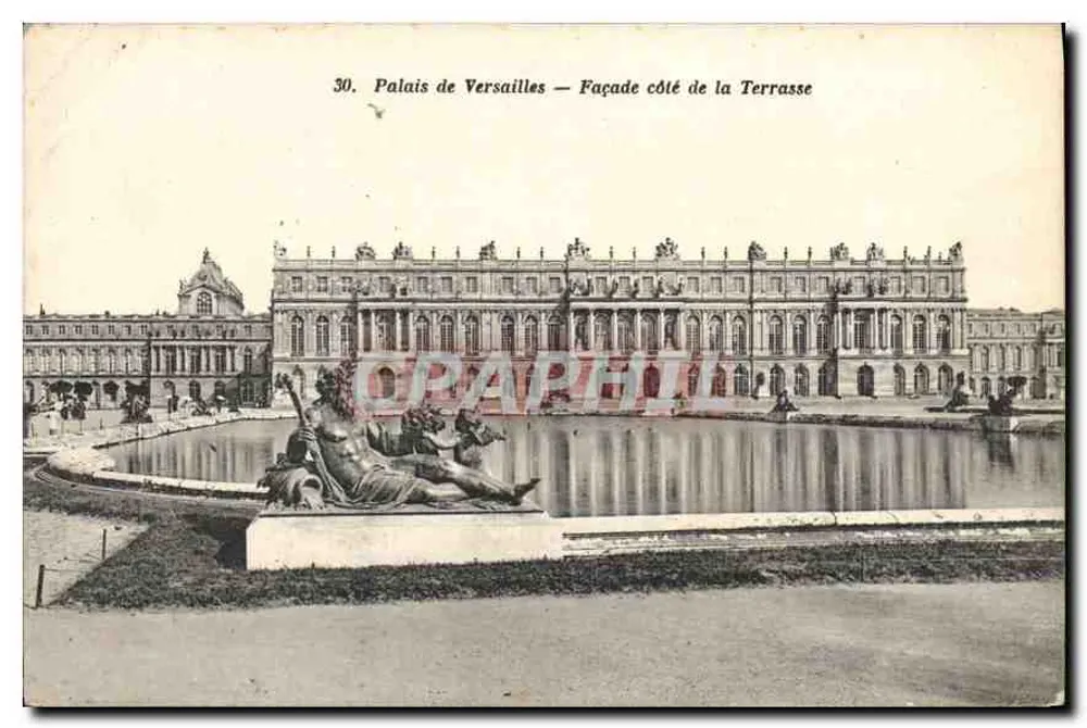 Palácio de Versalhes — Fachada do lado da Terrasse — Héliotypie Bourdier e Faucheux - Frente