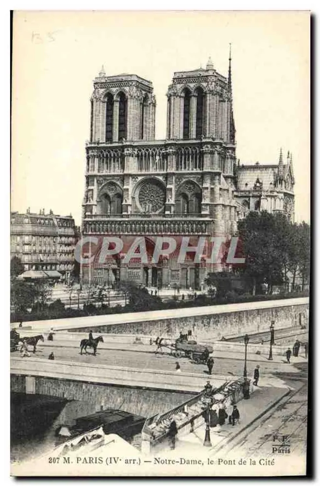 Notre-Dame, o Ponte da Cidade — Paris (IVe arr.) — F. Fleury, fot.-imp.-édits, Paris - Frente