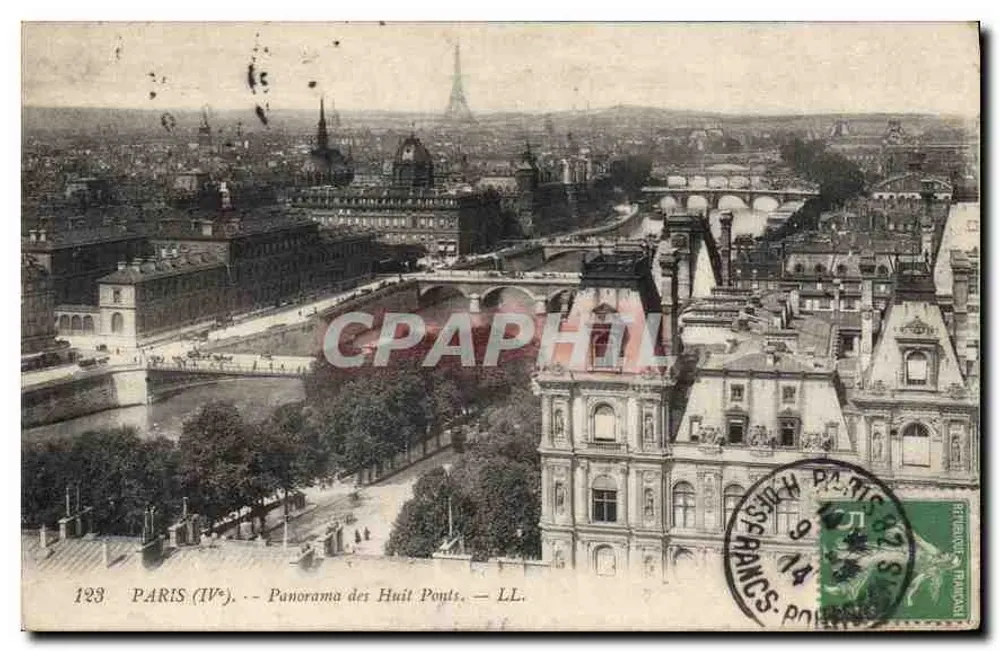 Paris (IVe) — Panorama dos Oito Pontes — LL. - Frente