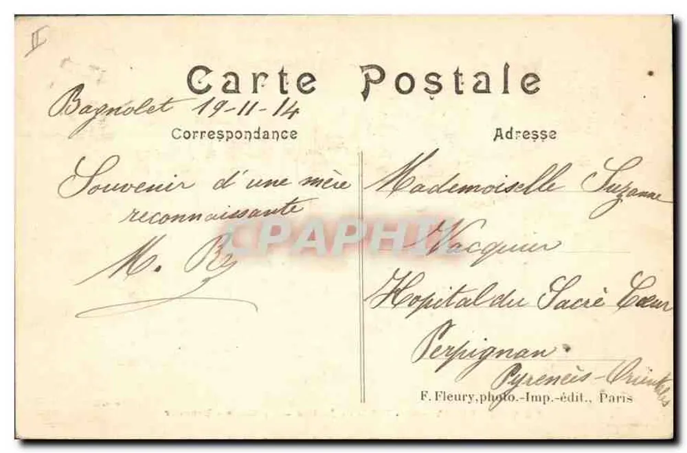 Paris (IVe arrt) - Palácio de Justiça - A Grade de Honra — F. Fleury, foto-editora, Paris - Verso