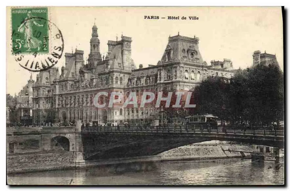PARIS — Hotel de Ville — Editor não visível, número de série não legível - Frente
