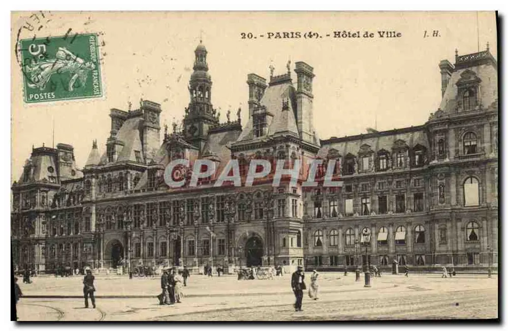 Paryż (4e) — Hotel de Ville — J. H. wydawca - Awers