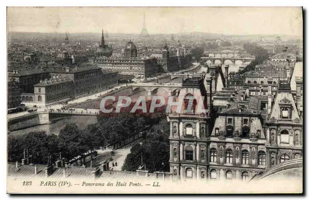 Parigi (IV°) — Panorama dei Otto Ponti — LL. — N° 123 - Recto