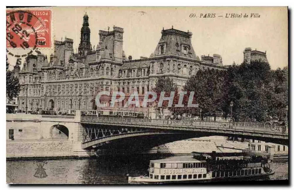 Paris — O Hotel de Ville — Imp. Phot. "L'Abeille", Asnières-Paris, n°60 - Frente