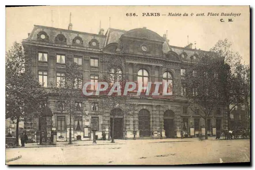 Parigi — Municipio del 4° arrondissement, Piazza Baudoyer — C. M. n° 686 - Recto