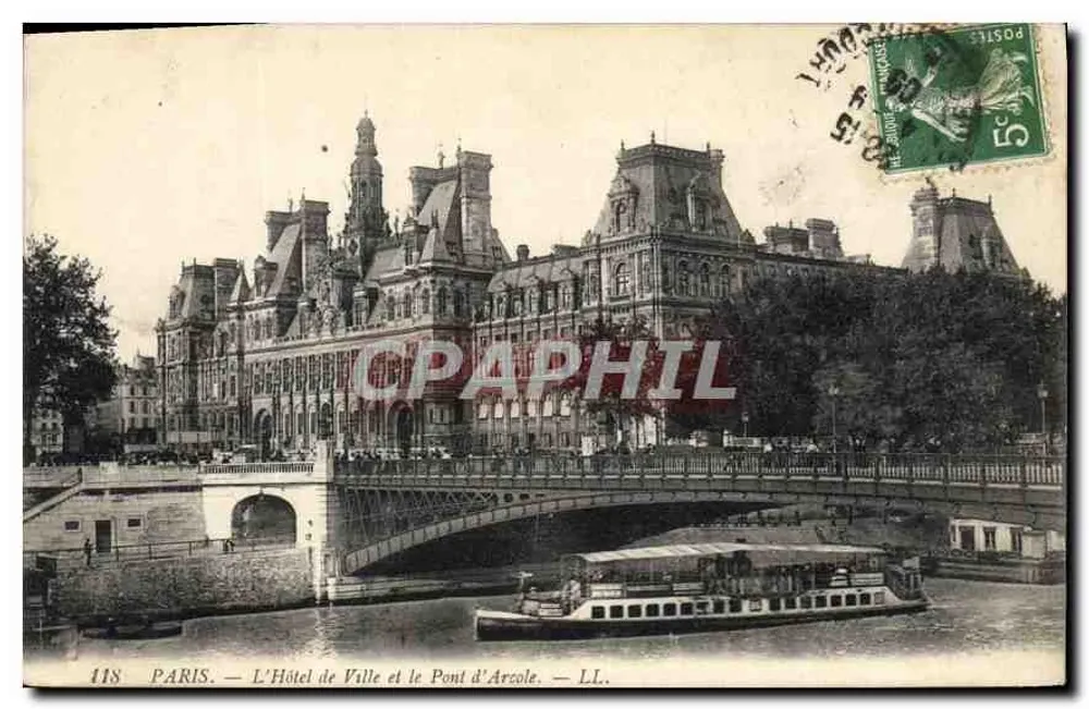 PARIS — Rathaus und Brücke von Arcole — LL. — Nr. 118 - Vorderseite