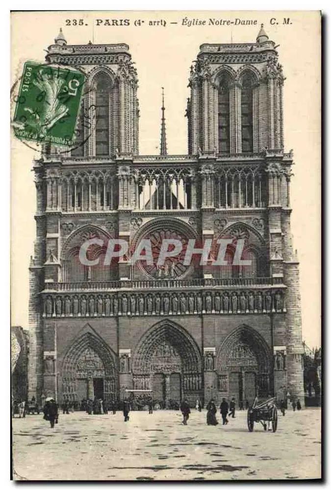 Paris (4e arrt) — Igreja Notre-Dame — C. M. - Frente