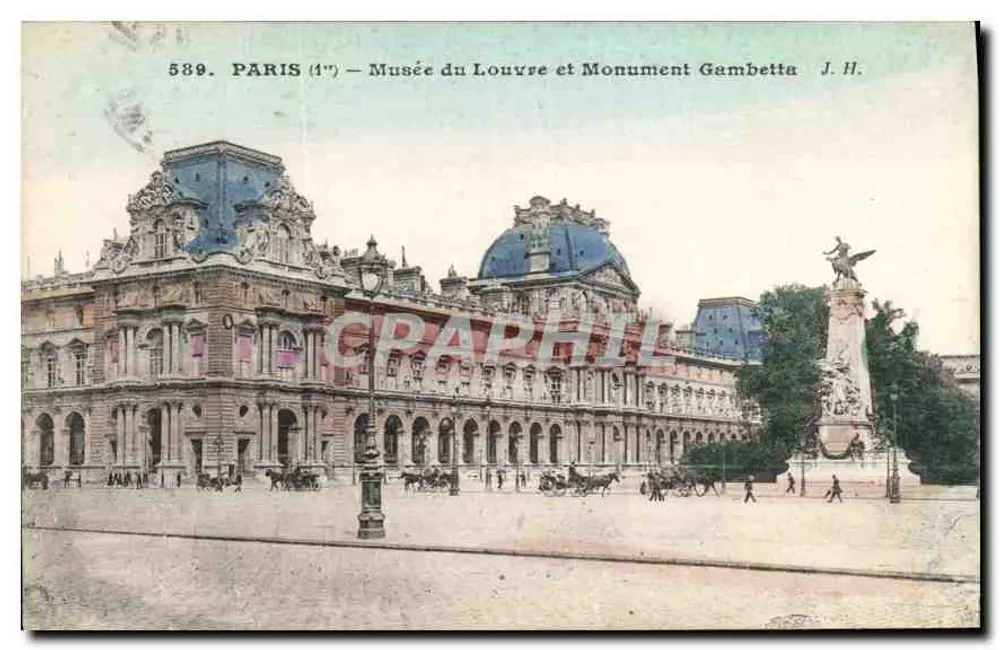 Parijs (4e) — Museum van het Louvre en Monument Gambetta — J. H. n° 589 - Voorkant