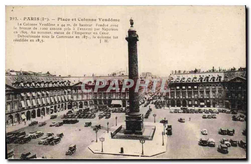Paris (1er) — Praça da Concórdia e Coluna Vendôme — L. Boisson, editor, 50, rue du Temple, Paris - Frente