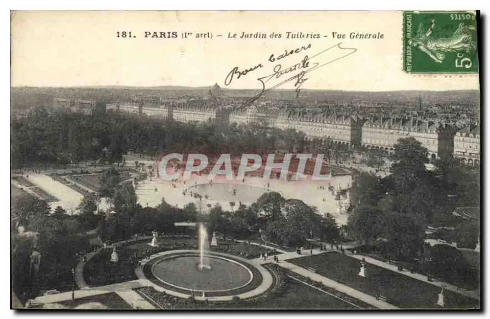 Paris (1er arrt) - Le Jardin des Tuileries - Allgemeine Ansicht — Brown & Caisers, n°181 - Vorderseite