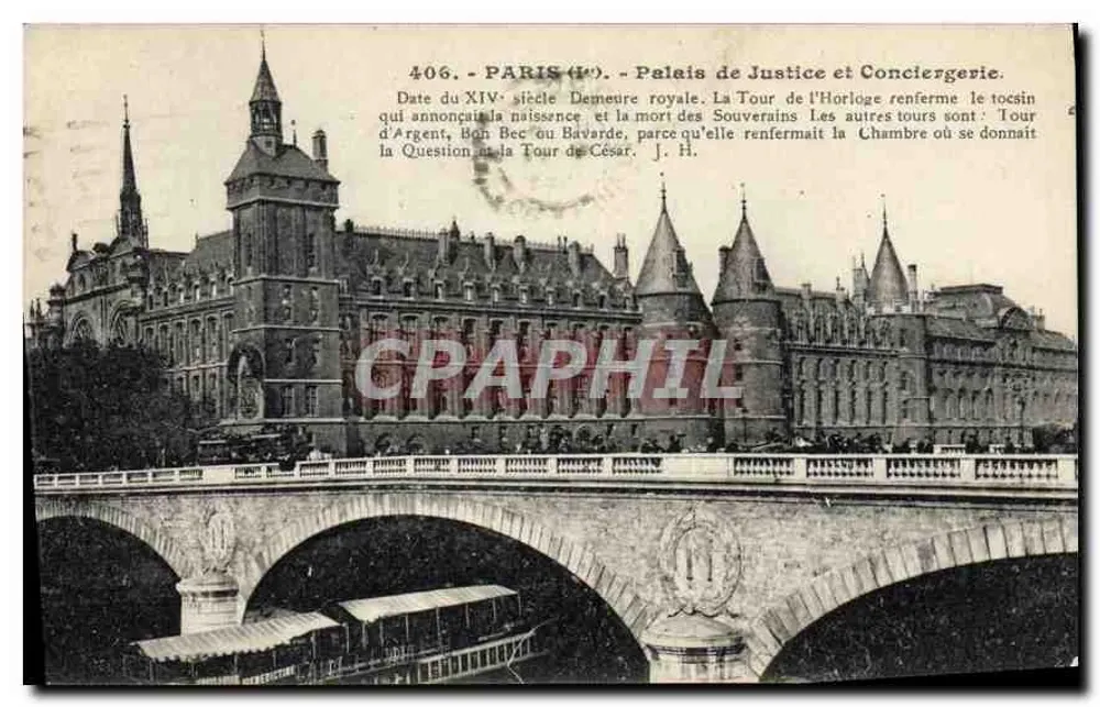 Paris (Ht.) - Palais de Justice und Conciergerie — Verlag L. Boisson, Nr. 406 - Vorderseite