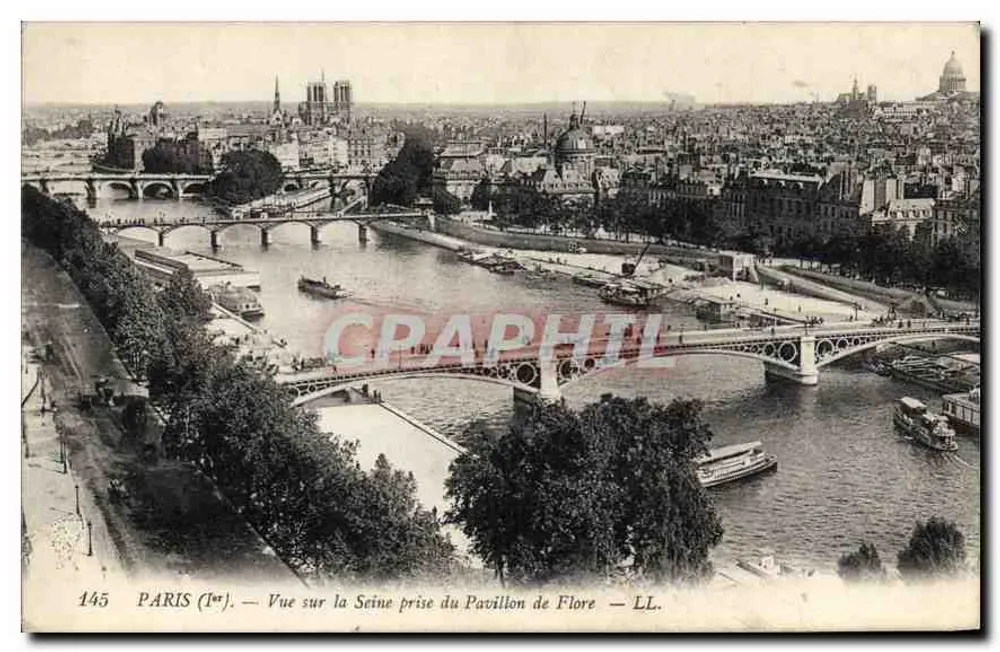PARIS (1er) — Ansicht über die Seine vom Pavillon de Flore — LL. n° 1445 - Vorderseite