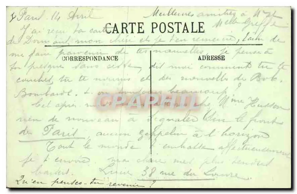 PARIS (1er) — Ansicht über die Seine vom Pavillon de Flore — LL. n° 1445 - Rückseite