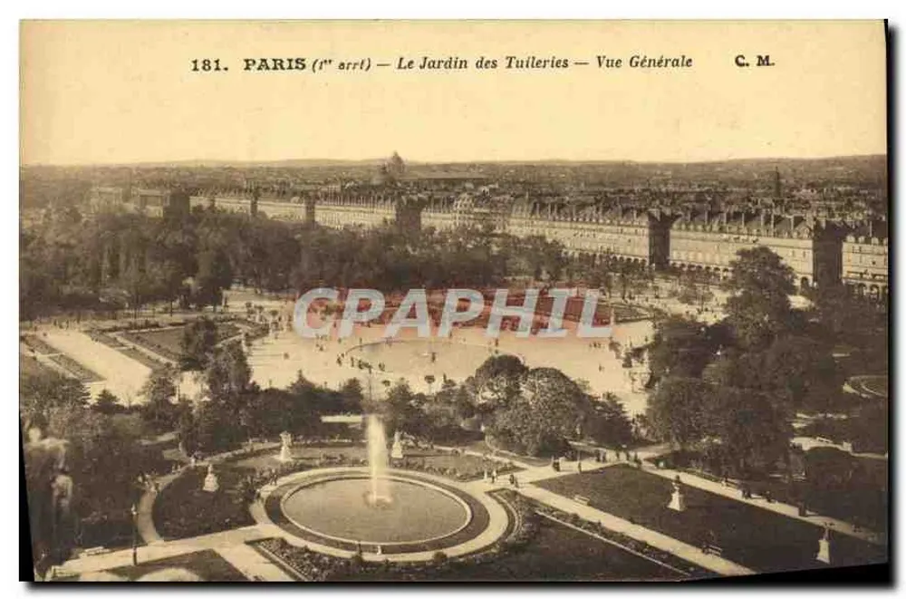 Paris (1. Arrondissement) — Der Tuileries-Garten — Allgemeine Ansicht — C.M. — Nr. 181 - Vorderseite