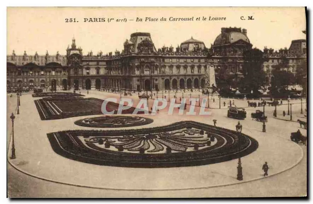 Paris (1. Arrondissement) — Die Place du Carrousel und das Louvre — C. M. n°251 - Vorderseite
