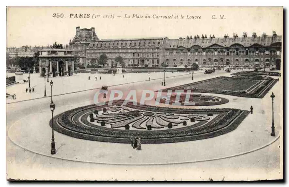 Paris (1. Arrondissement) — Die Place du Carrousel und das Louvre — C. M. n°250 - Vorderseite