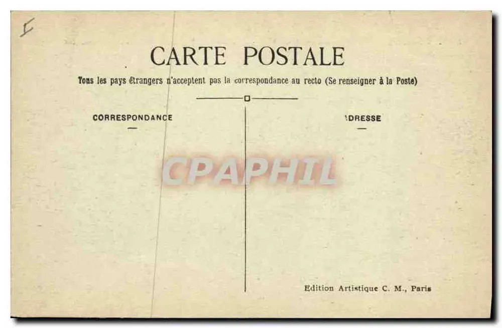 Paris (1. Arrondissement) — Place du Carrousel — Pavillon de Richelieu und Statue von Gambetta — Künstleredition C. M. - Rückseite