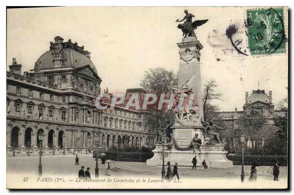PARIS (1er) — Denkmal Gambetta und das Louvre — LL. n°47 - Vorderseite