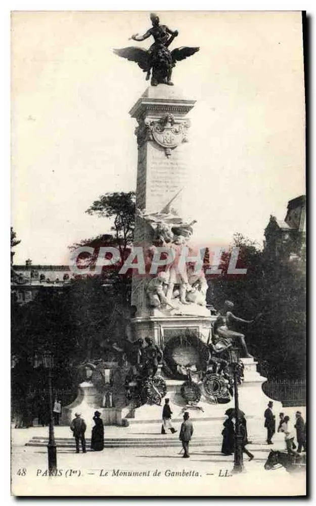 Paris (1er) — O Monumento de Gambetta — LL. - Frente
