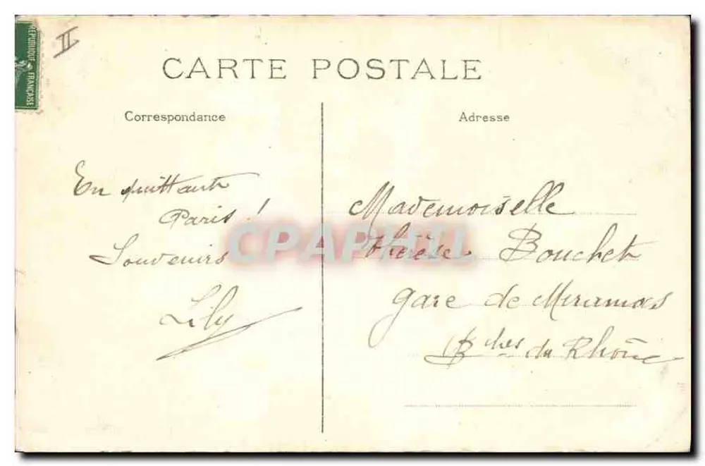 Paris — Boulevard de la Madeleine — Bilhete postal antigo n°520 - Verso