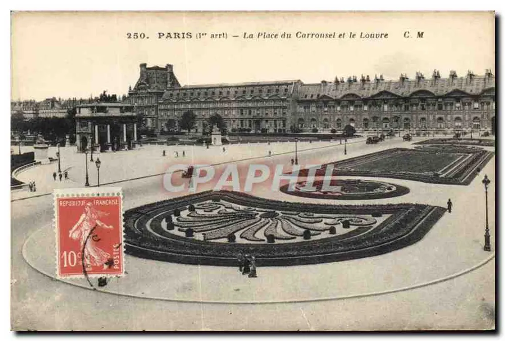 Paris (1. Arrondissement) — Die Place du Carrousel und das Louvre — C. M. n°250 - Vorderseite