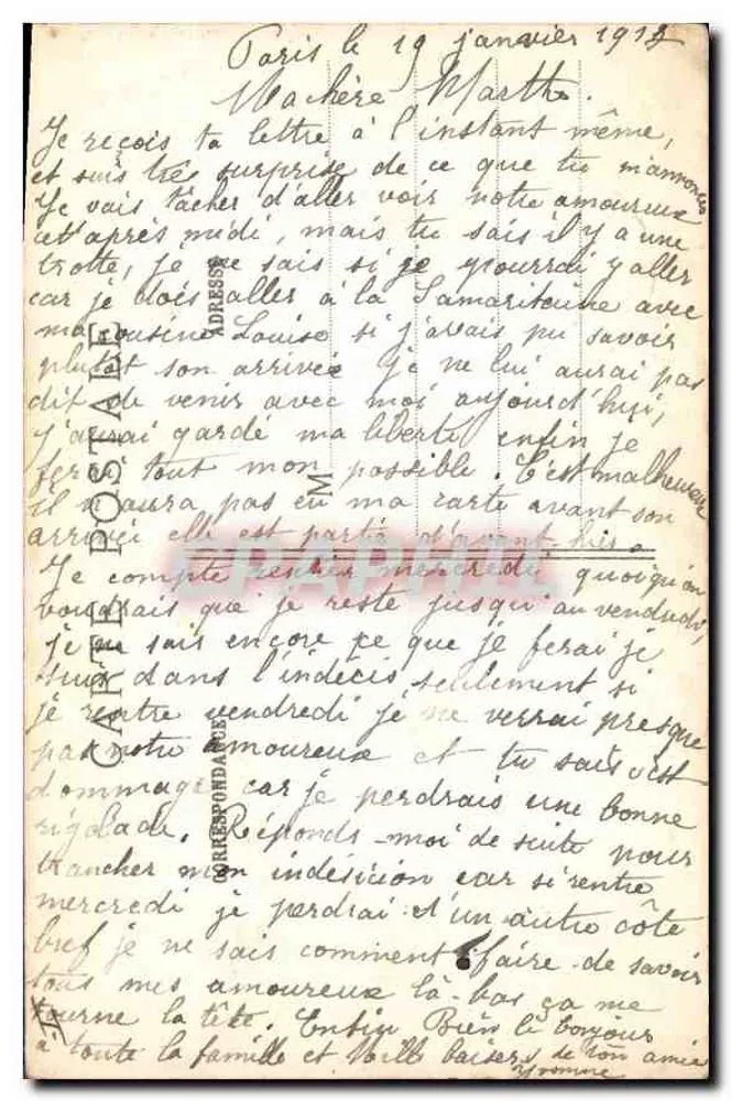 Paris — A Igreja da Madeleine (VIII*) — Editor L.M.E. Paris, n° 25 - Verso