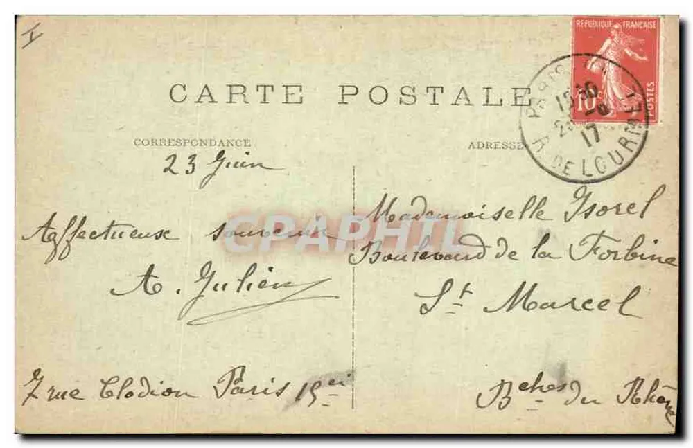 Paris (8e arrt.) — Estátua de Strasbourg — Place de la Concorde — C. M. n°717 - Verso