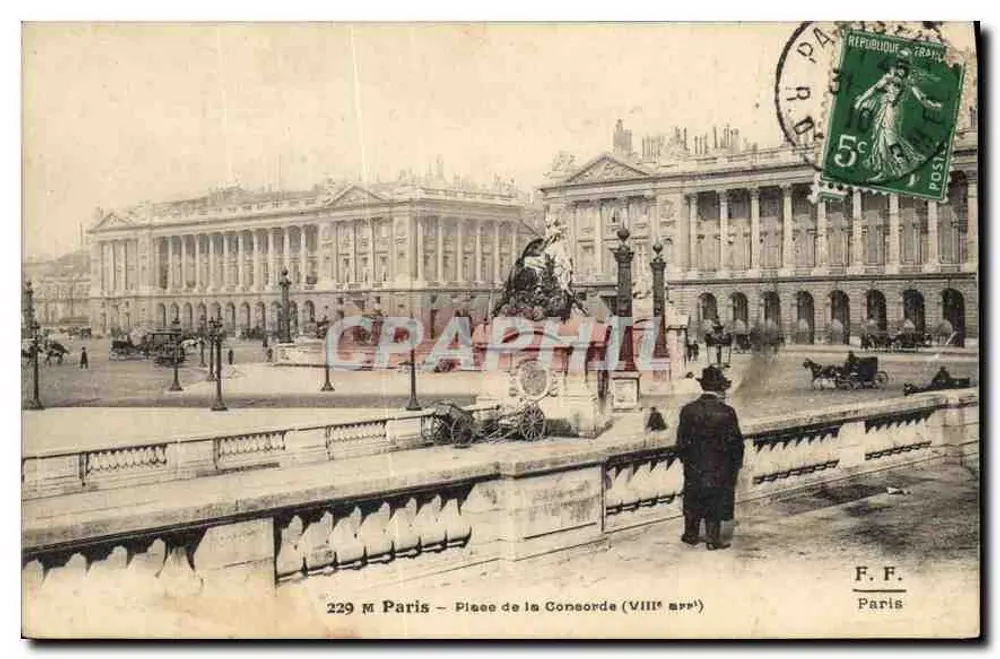 Place de la Concorde — Paris — F. F. Paris, n° 229 M - Frente