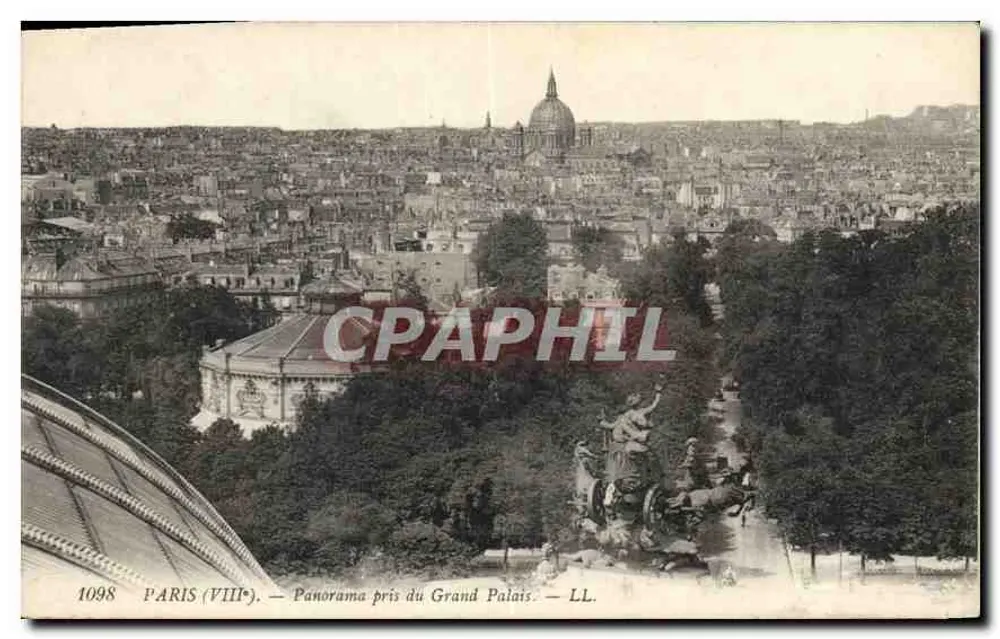 Paris (VIIIe) — Panorama pris du Grand Palais — LL. — N° 1098 - Recto