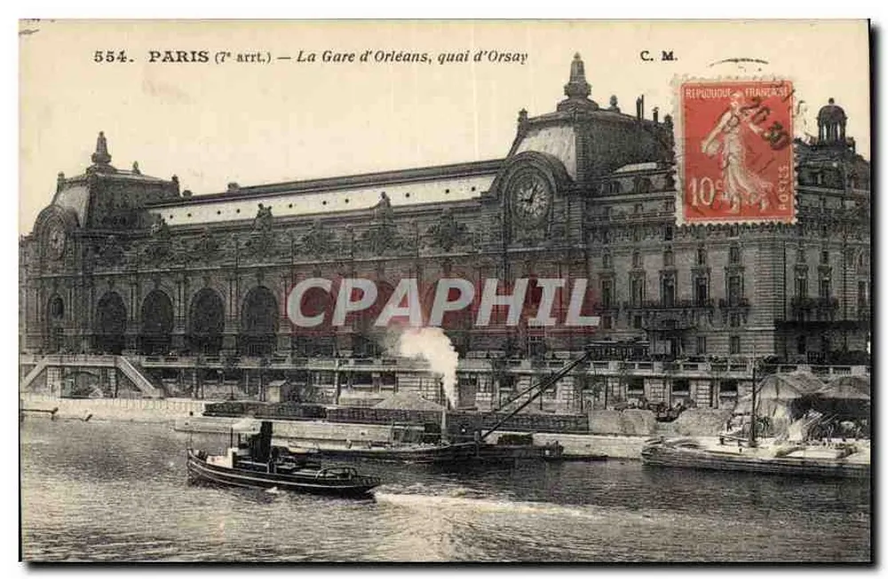 Paris (7. Arrondissement) — Die Gare d'Orléans, Quai d'Orsay — C.M. n°554 - Vorderseite