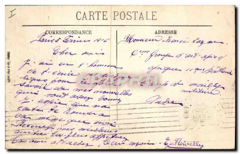 Paris (VII) — A Torre Eiffel — LL. — Editora LL, n° 777 - Verso
