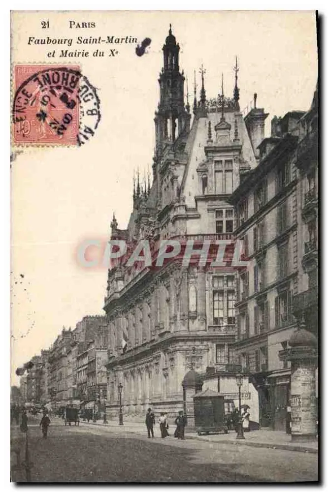 Paris - Faubourg Saint-Martin und Rathaus des 10. Arrondissements — Verlag nicht sichtbar - Vorderseite